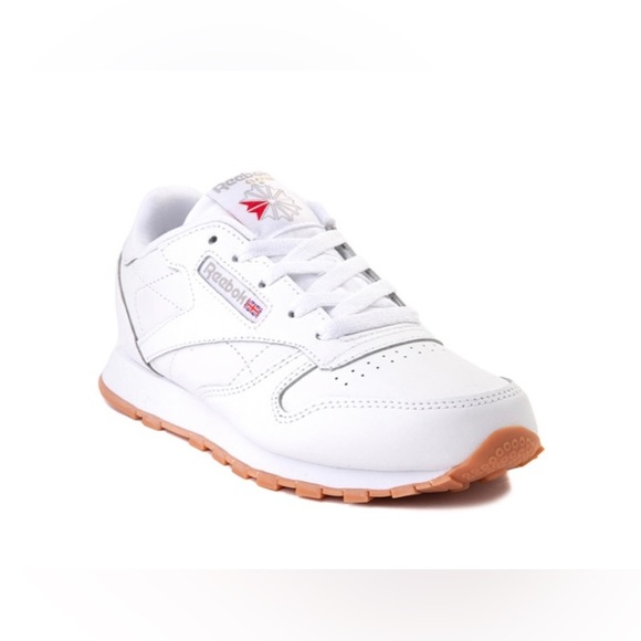 EUC. REEBOK Classic Leather Athletic Shoes, Little Kid’s, White / Gum, Size 10 - Picture 2 of 13